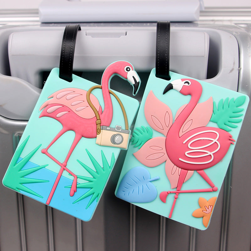 Flamingo luggage tag
