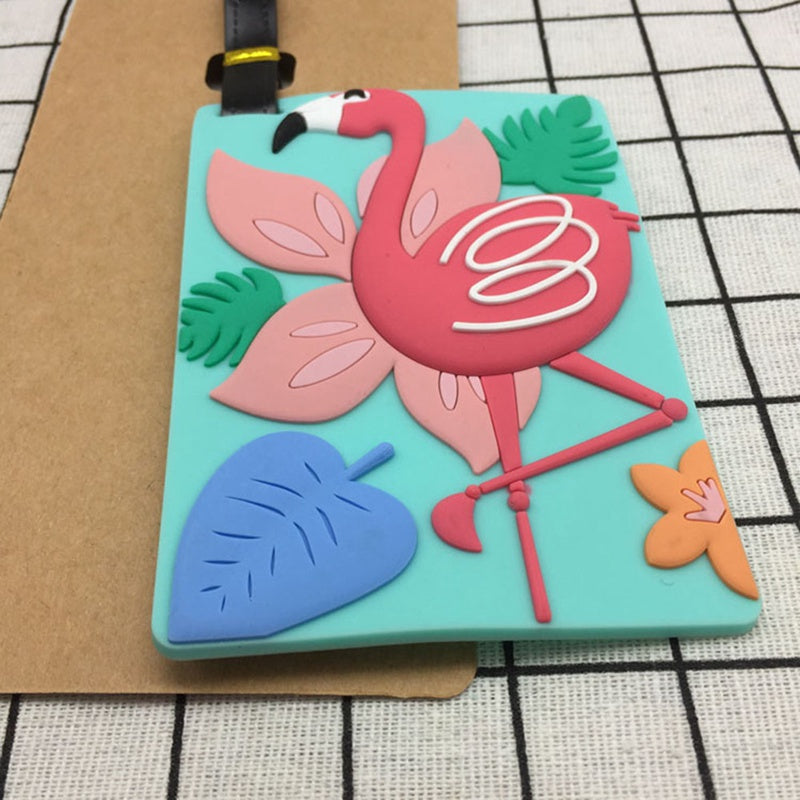 Flamingo luggage tag
