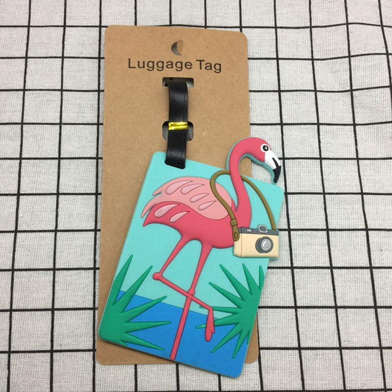 Flamingo luggage tag