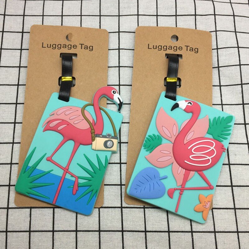Flamingo luggage tag