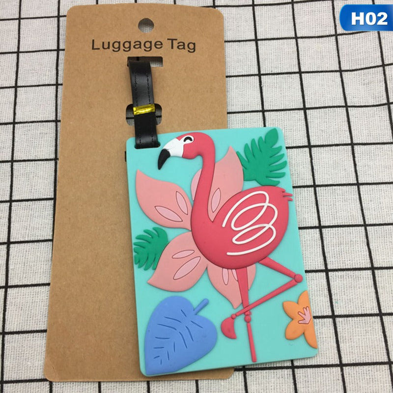 Flamingo luggage tag