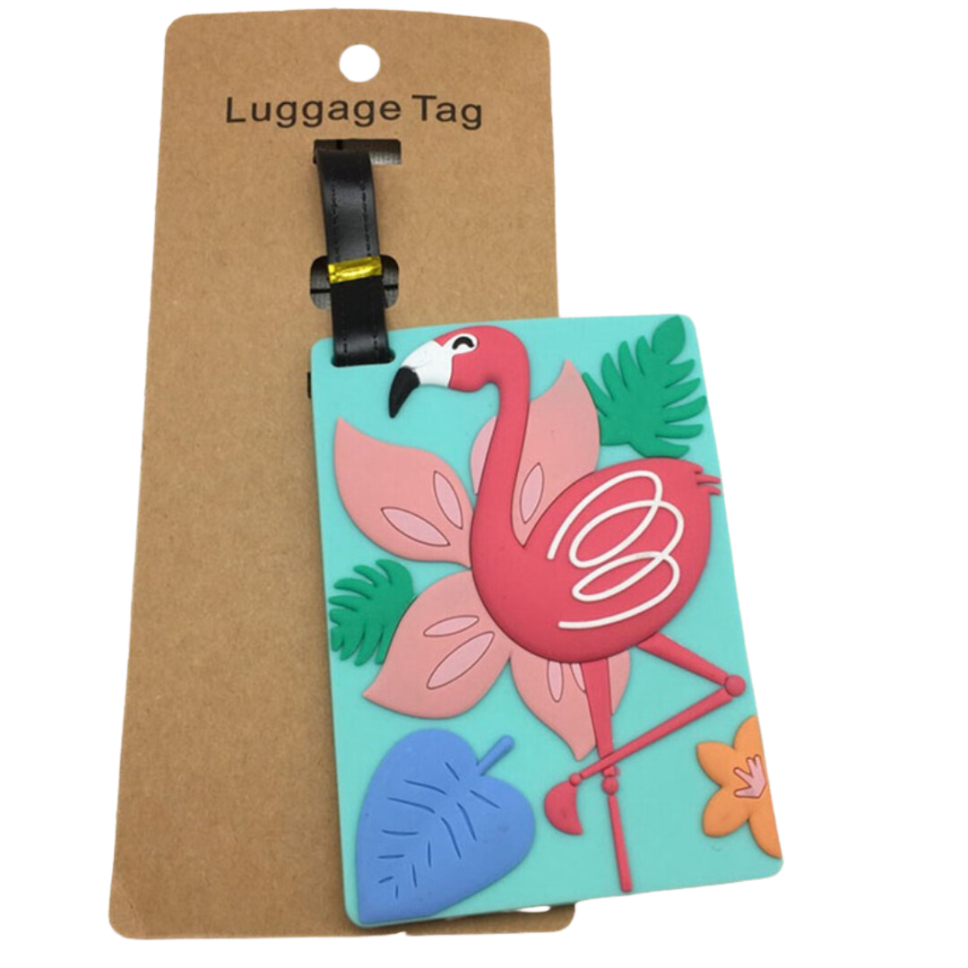 Flamingo luggage tag