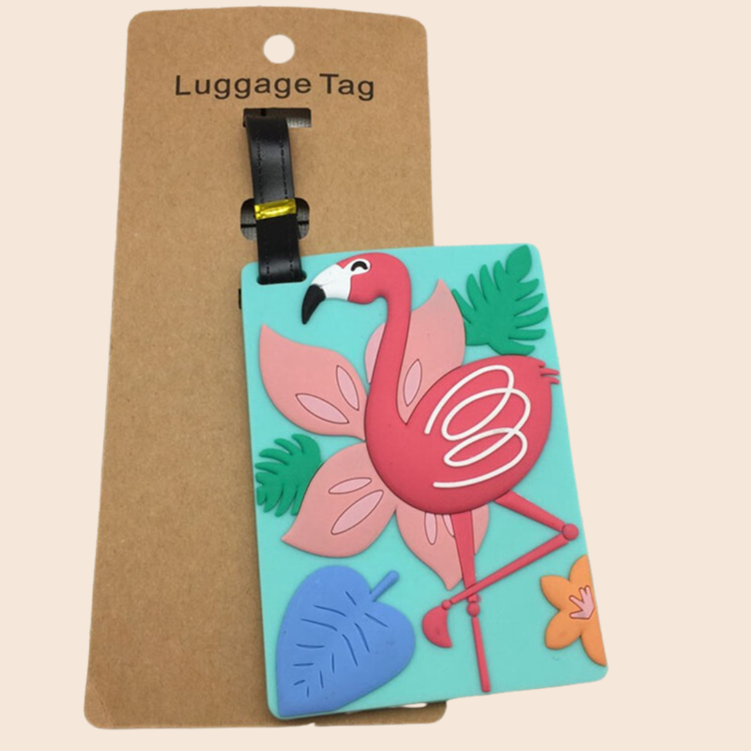 Flamingo luggage tag